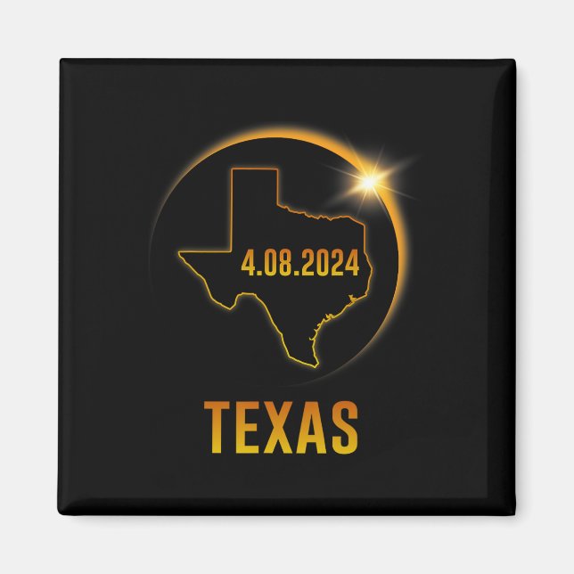 Imán Eclipse solar total 8 de abril de 2024 Texas (Frente)