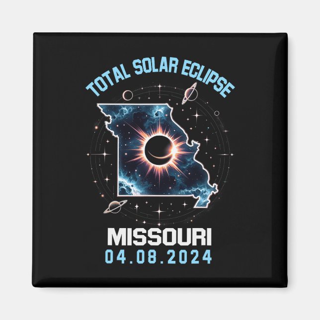 Imán Eclipse solar total 8 de abril de 2024 Totalidad d (Frente)