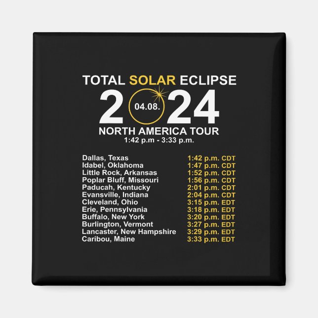 Imán Eclipse Solar Total 8 De Abril Ruta Del Eclipse (Frente)