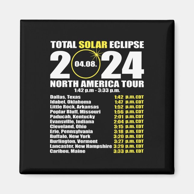 Imán Eclipse Solar Total Abril 8 Ruta Del Eclipse 3 (Frente)