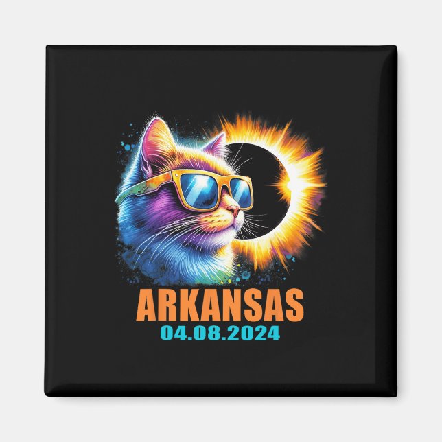 Imán Eclipse solar total de Arkansas 2024 Episodios sol (Frente)