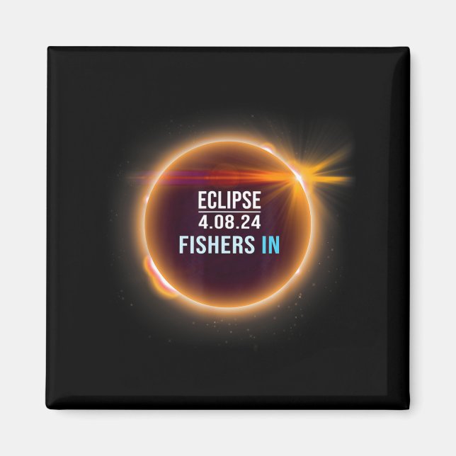 Imán Eclipse solar total de Fishers Indiana 04.08.2024  (Frente)