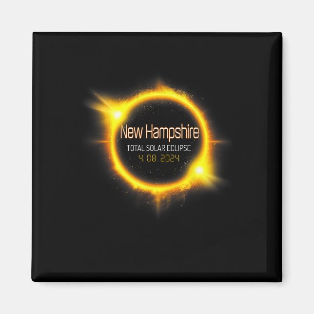 Imán Eclipse solar total de Hampshire América Abril 04. (Frente)