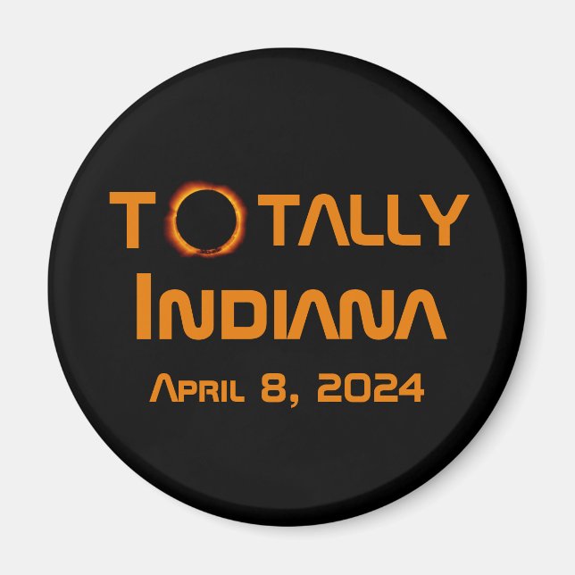 Imán Eclipse solar total de Indiana 2024 (Frente)