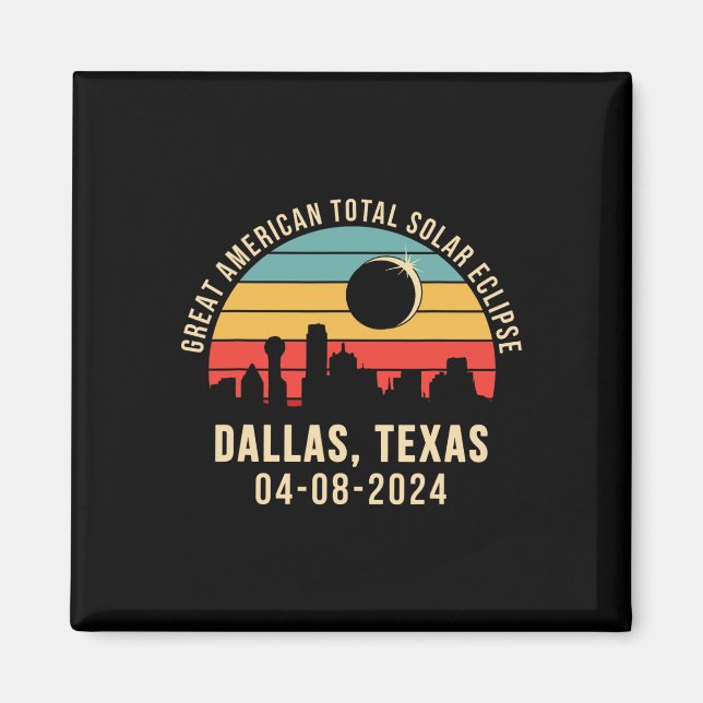 Imán Eclipse solar total de líneas aéreas de Texas 2024 (Frente)