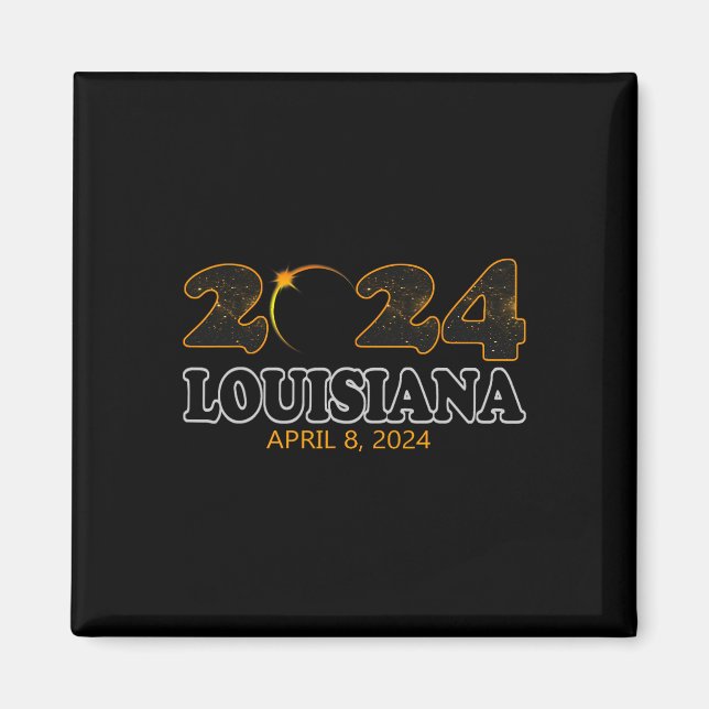 Imán Eclipse solar total de Louisiana 2024 Eclipse abri (Frente)