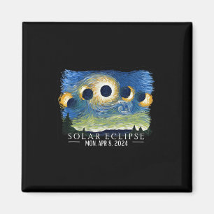 Imán Eclipse solar total de noche estrellada 2024