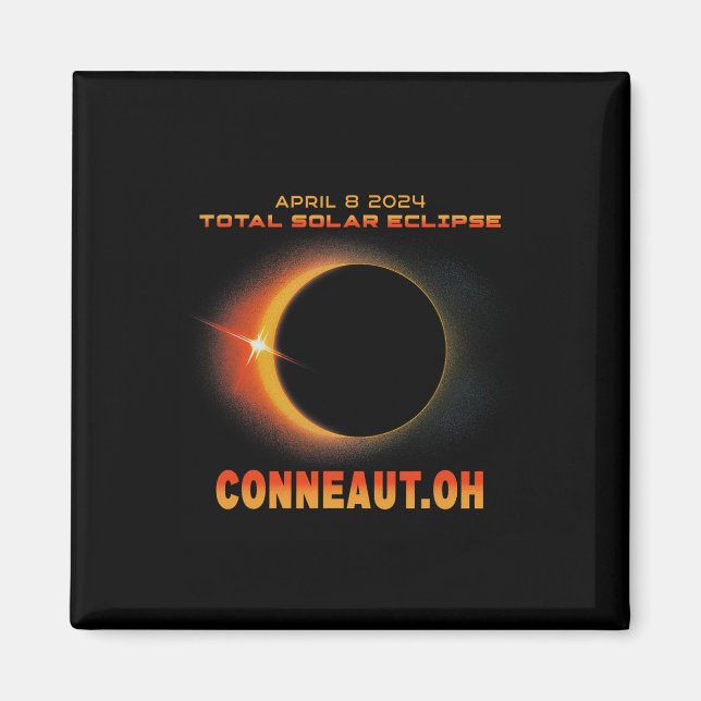 Imán Eclipse solar total de Ohio 2024 (Frente)