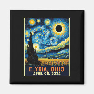 Imán Eclipse solar total de Ohio 2024 Noche estrellada