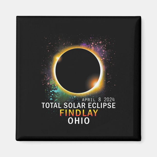 Imán Eclipse solar total de Ohio 8 de abril de 2024 (Frente)