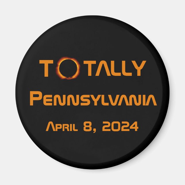 Imán Eclipse solar total de Pennsylvania 2024 (Frente)
