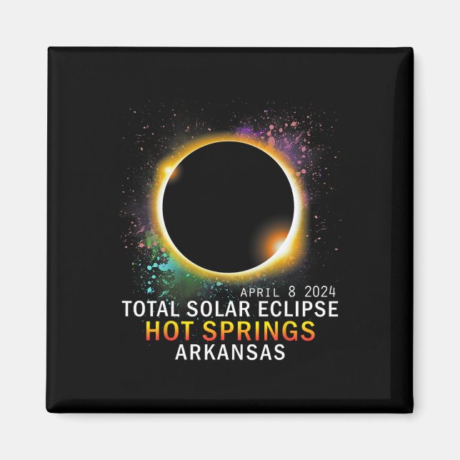 Imán Eclipse solar total de Springs Arkansas 8 de abril (Frente)