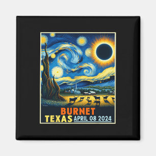 Imán Eclipse solar total de Texas 2024 Noche estrellada