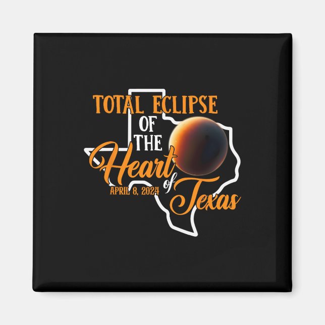 Imán Eclipse solar total de Texas 8 de abril de 2024 Ma (Frente)