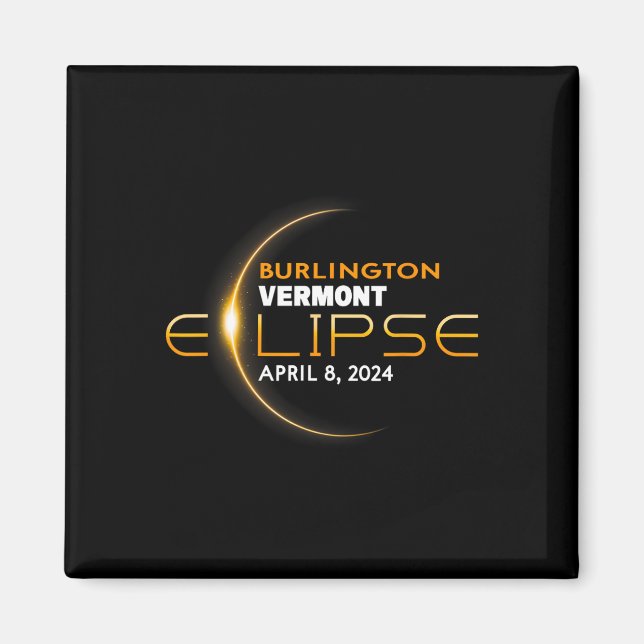 Imán Eclipse solar total de Vermont 2024 (Frente)