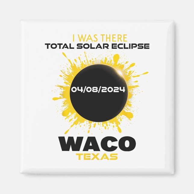 Imán Eclipse solar total de Waco Texas 2024 (Frente)