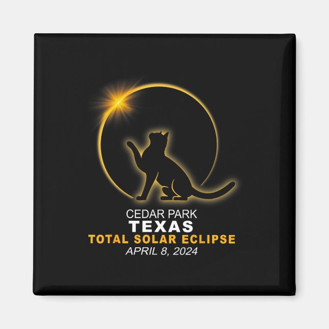 Imán Eclipse solar total del parque 8 de abril de 2024 (Frente)