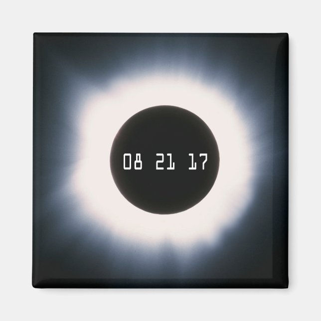 Imán Eclipse solar total en blanco y negro en agosto de (Frente)