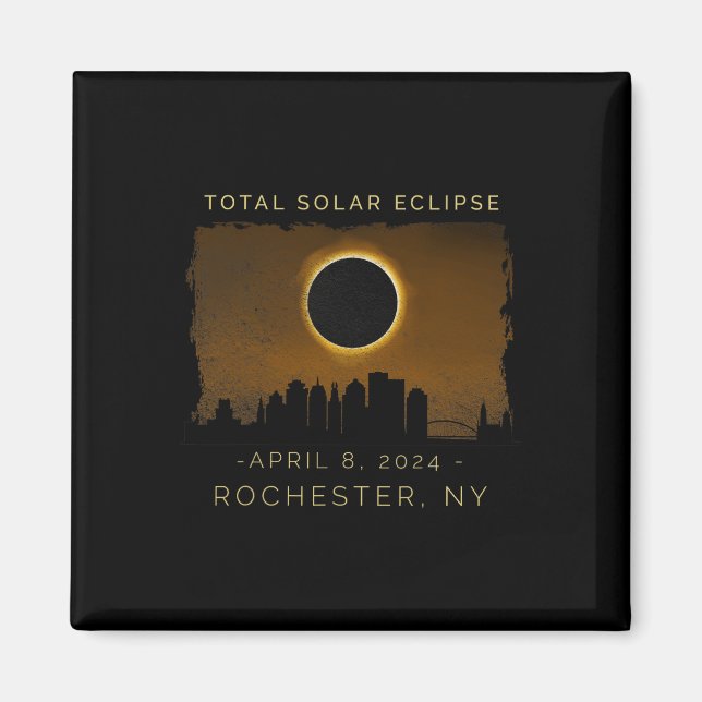 Imán Eclipse Solar Total En Rochester Nueva York (Frente)