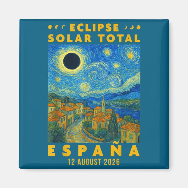 Imán Eclipse Solar Total España 2026  (Frente)