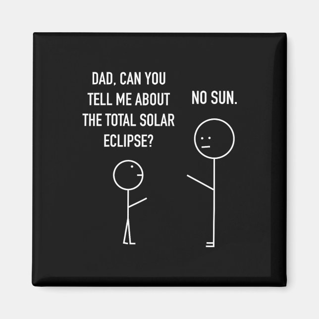 Imán Eclipse solar total Figura de palo Humor Astrologí (Frente)