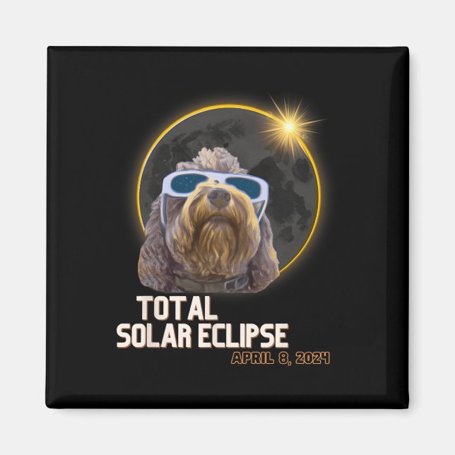 Imán Eclipse solar total Goldendoodle con Eclipse G (Frente)