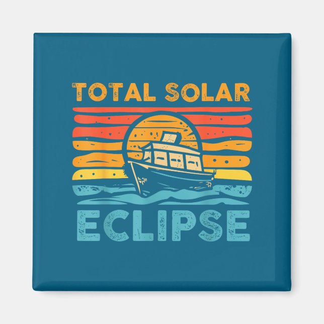 Imán Eclipse solar total lindo retro Eclipse (Frente)