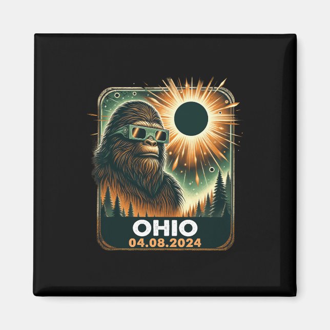 Imán Eclipse Solar Total Ohio De Pie Grande 2024 Con Ec (Frente)