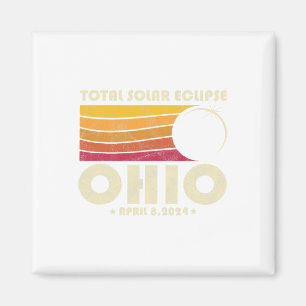 Imán Eclipse solar total retro 2024 Ohio Ue Totalidad
