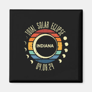 Imán Eclipse solar total Retro Indiana 04.08.24 Hombres