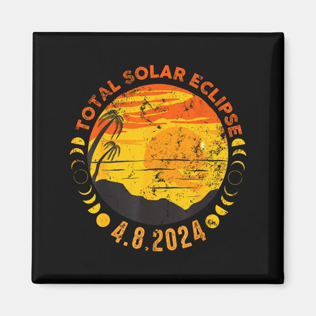 Imán Eclipse solar total retro lindo (Frente)