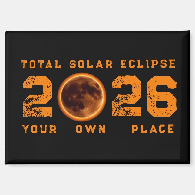 Imán Eclipse Total de Sol 12 de agosto de 2026 (Anverso)