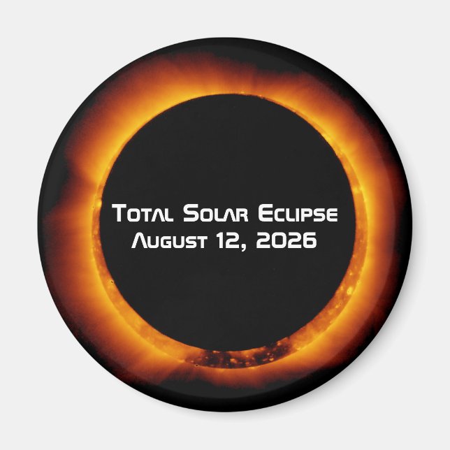 Imán Eclipse Total de Sol 2026 (Frente)