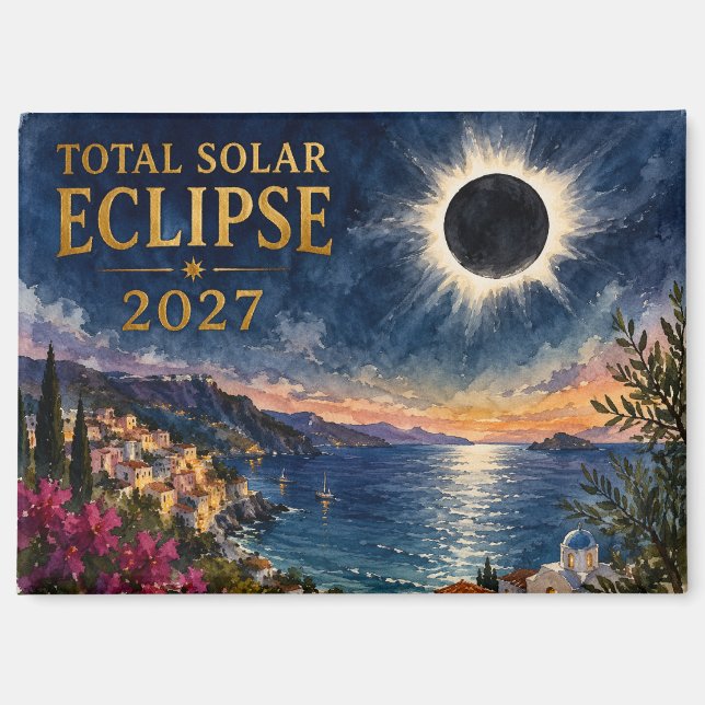 Imán Eclipse Total de Sol 2027 Mediterráneo  (Anverso)
