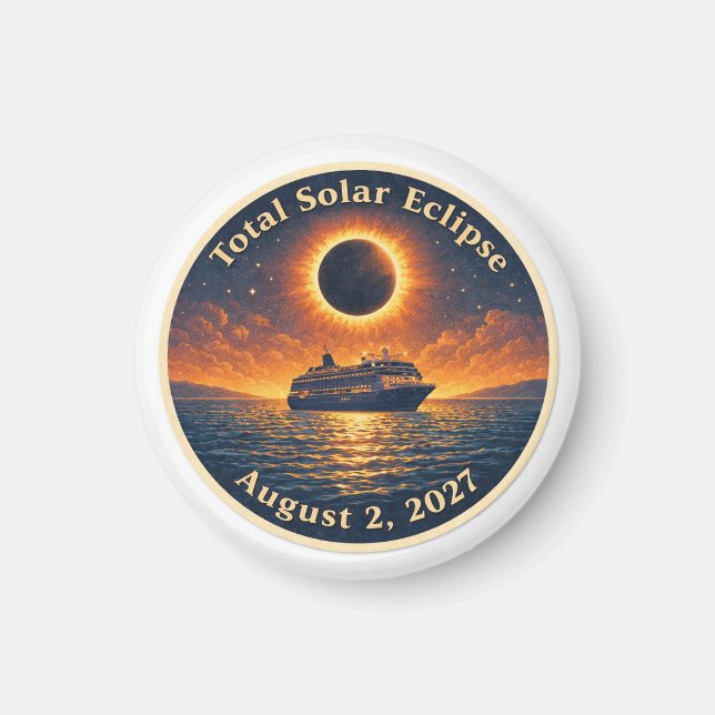 Imán Eclipse total de sol 2 de agosto de 2027 crucero (Frente)