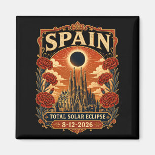 Imán Eclipse total de sol en España 2026 Barcelona Sagr