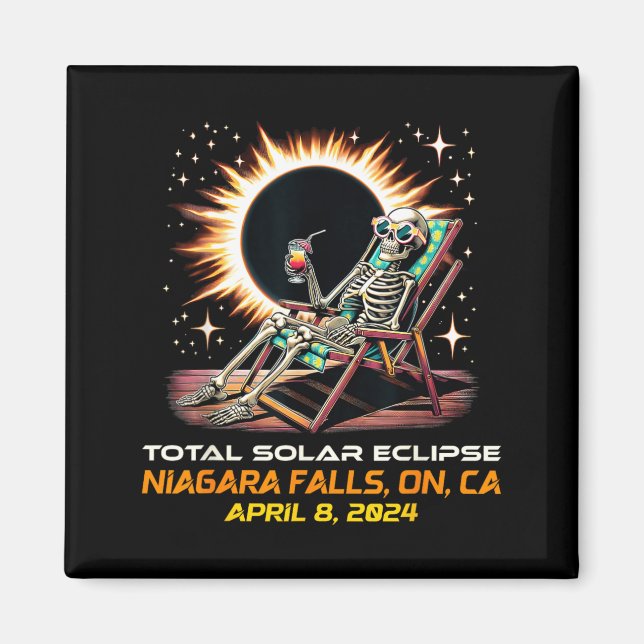 Imán Eclipse total de sol esqueleto Niagara Falls Ontar (Frente)