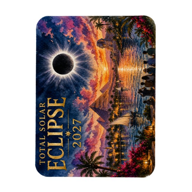 Imán Eclipse Total Solar 2027 Egipto (Vertical)