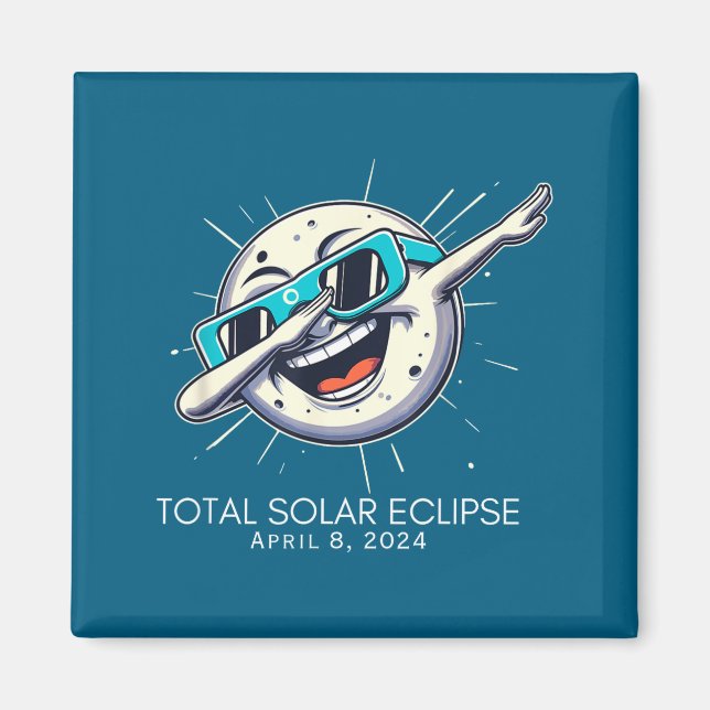 Imán Eclipse total solar adorable con dabbing Luna (Frente)