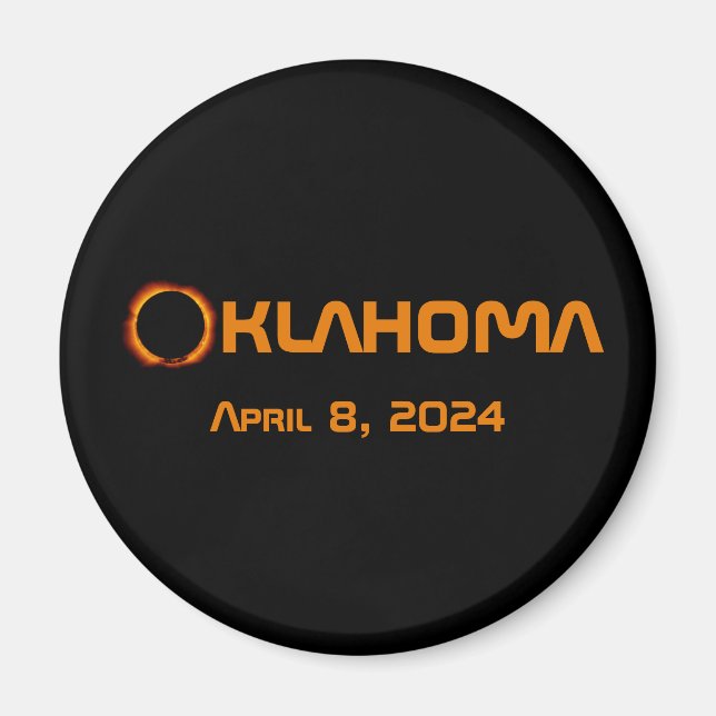 Imán Eclipse total solar de Oklahoma 2024 (Frente)