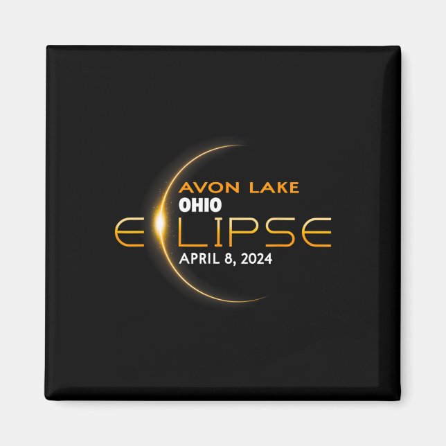 Imán Eclipse Total Solar Lago Ohio 2024  (Frente)