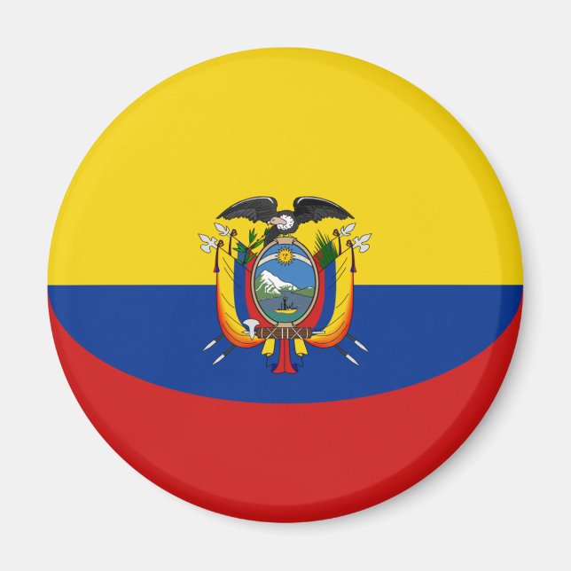 Imán Ecuador Fisheye Flag Magnet (Frente)
