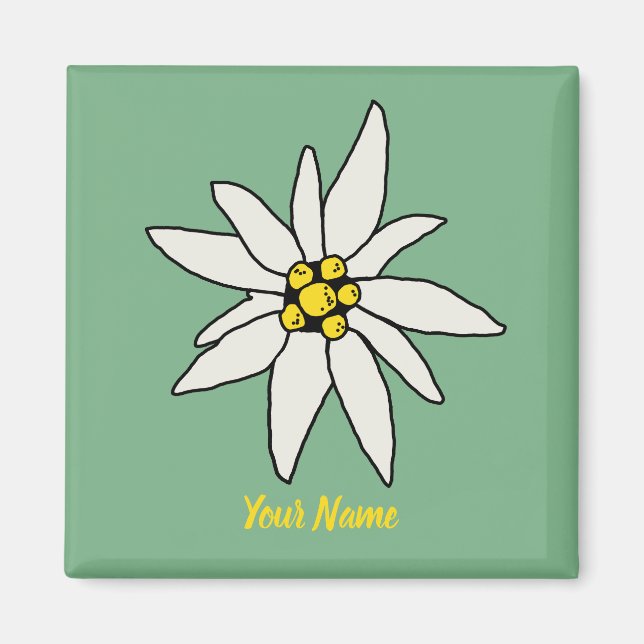 Imán Edelweiss Chalet Flower Retro Huts Vintage Alm (Frente)