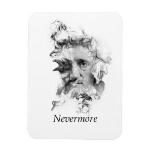 Imán Edgar Allan Poe en humo con Raven - Nevermore