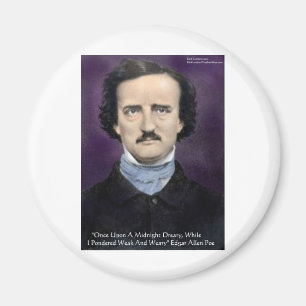 Imán Edgar Allen Poe "The Raven" Cita regalos y tarjeta