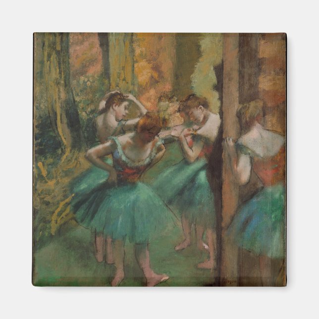 Imán Edgar Degas bailarinas rosa y verde (Frente)