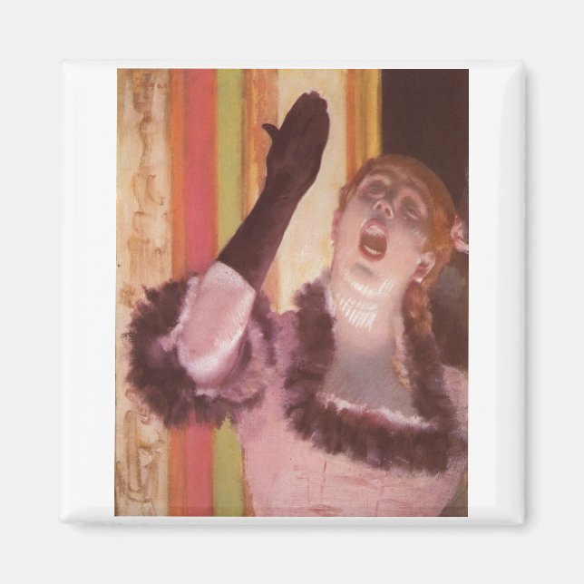 Imán Edgar Degas - Cantante con flor de mujer Glove 187 (Frente)