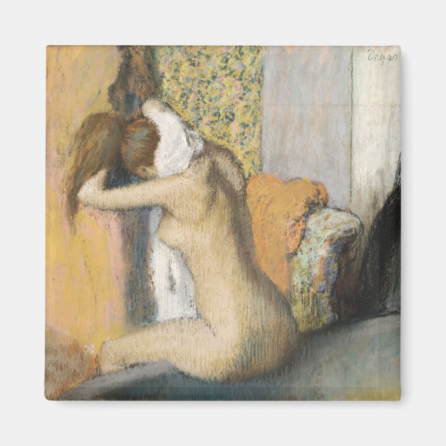 Imán Edgar Degas | Después del baño, la mujer se seca e (Frente)