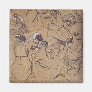 Imán Edgar Degas el   doce estudios de mujeres en traje
