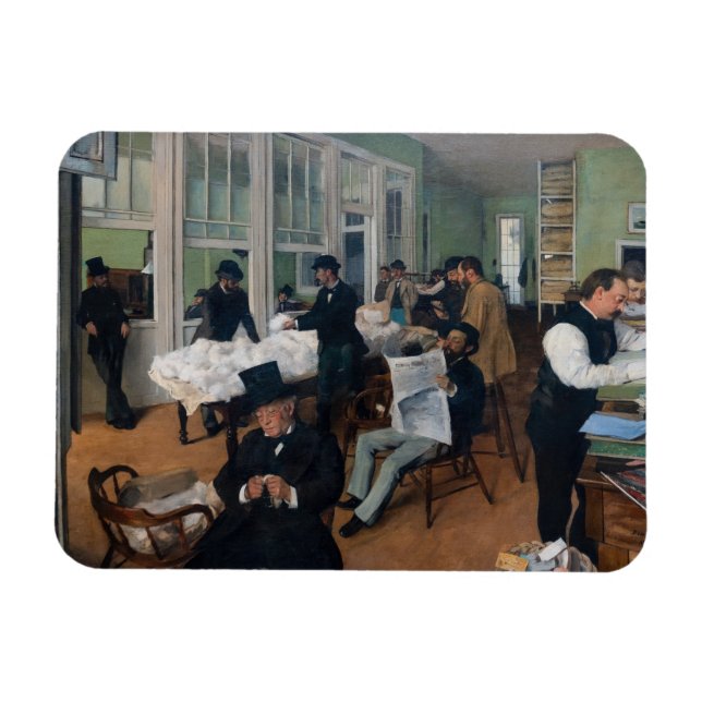 Imán Edgar Degas - Oficina de algodón en Nueva Orleans (Horizontal)